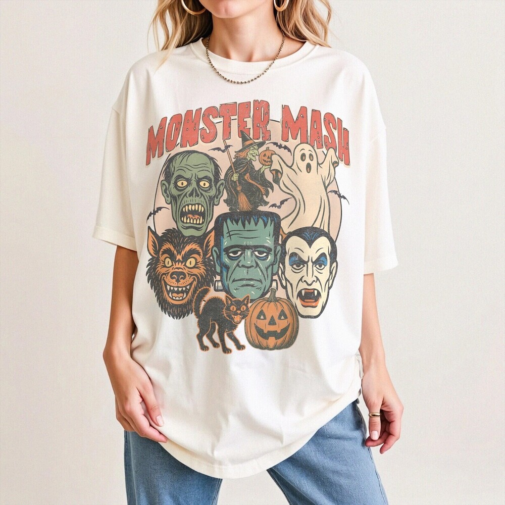 Monster Mash Shirt Retro Halloween Spooky Season Tee